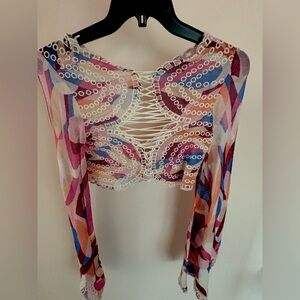 Free People Eyes on You Crop Top Size XS